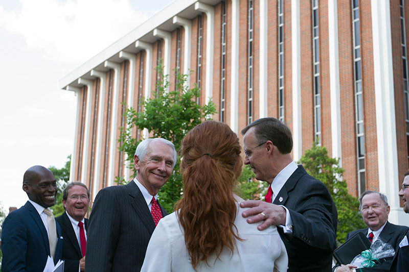 Gov. Beshear and President Ransdell greet students after the ceremony.
