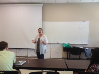 Pamela Walker McKenzie talks to the SCATS Writing class.