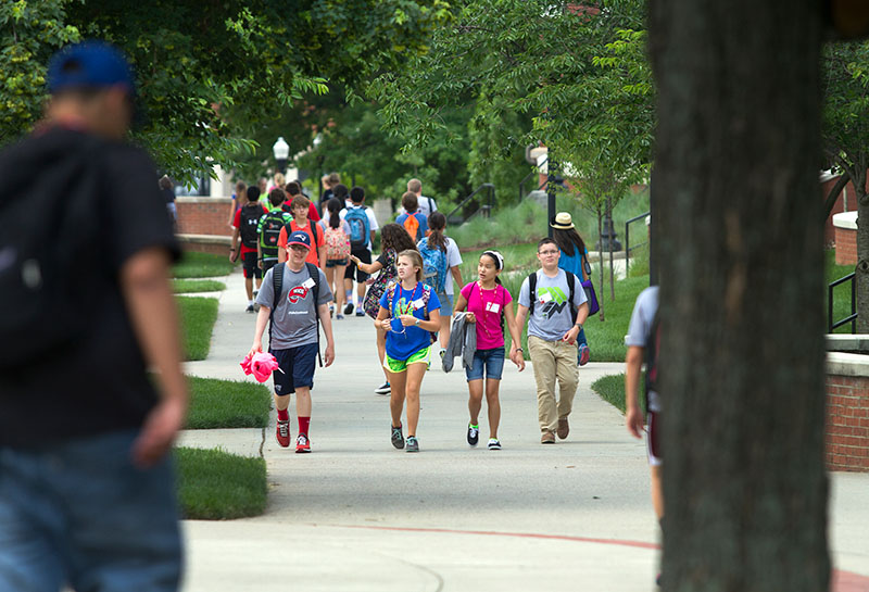 Campers make their way between classes Monday, June 15. (Photo by Sam Oldenburg)