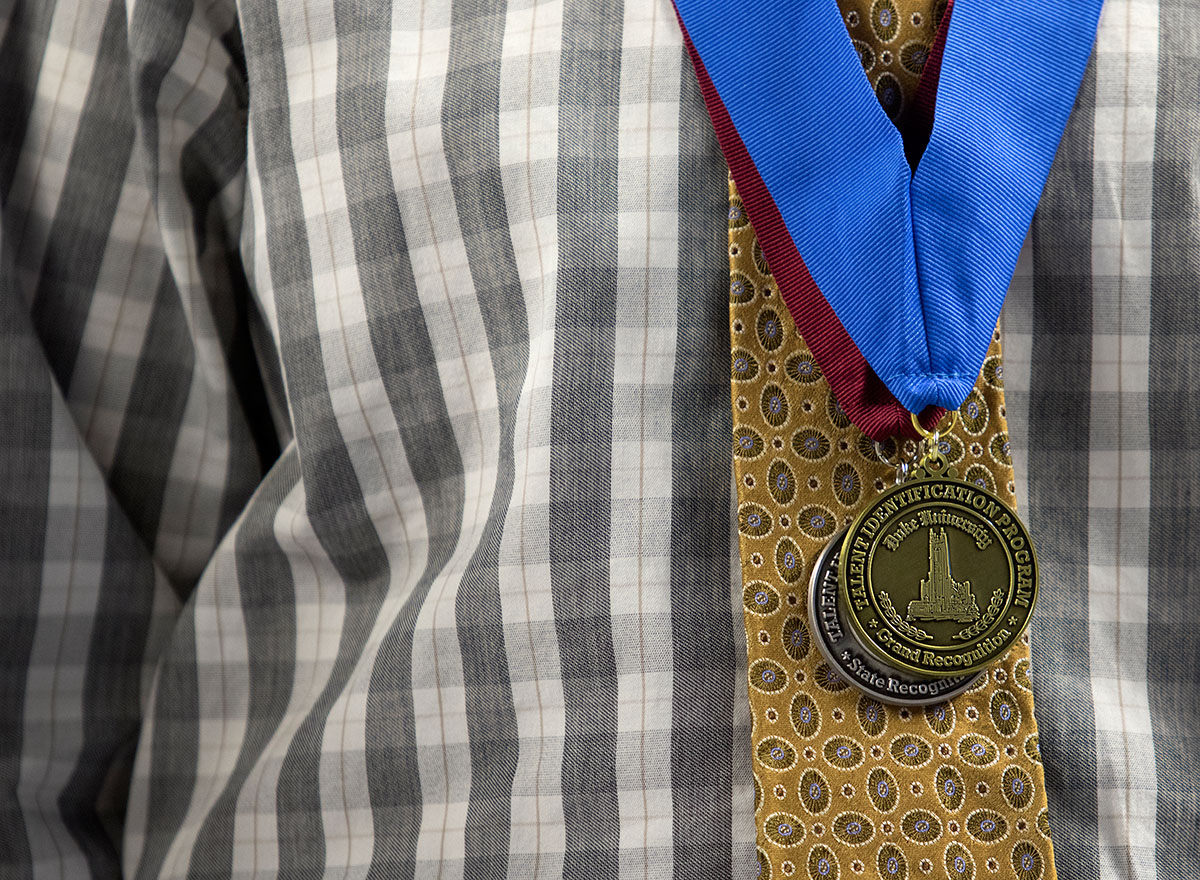 Students honored with grand recognition received a second medal during the ceremony. Students achieveing exceptionally high scores on the ACT or SAT qualified for grand recognition.