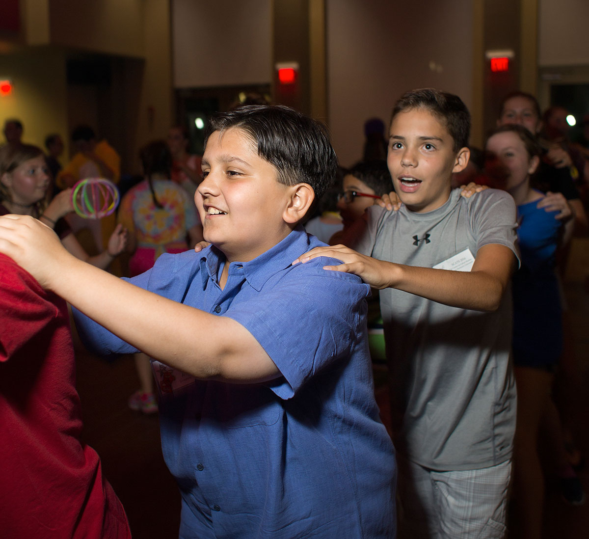 Ari Srivastava from Bowling Green dances in a conga line during the SCATS Dance Thursday, June 23. (Photo by Tucker Allen Covey)